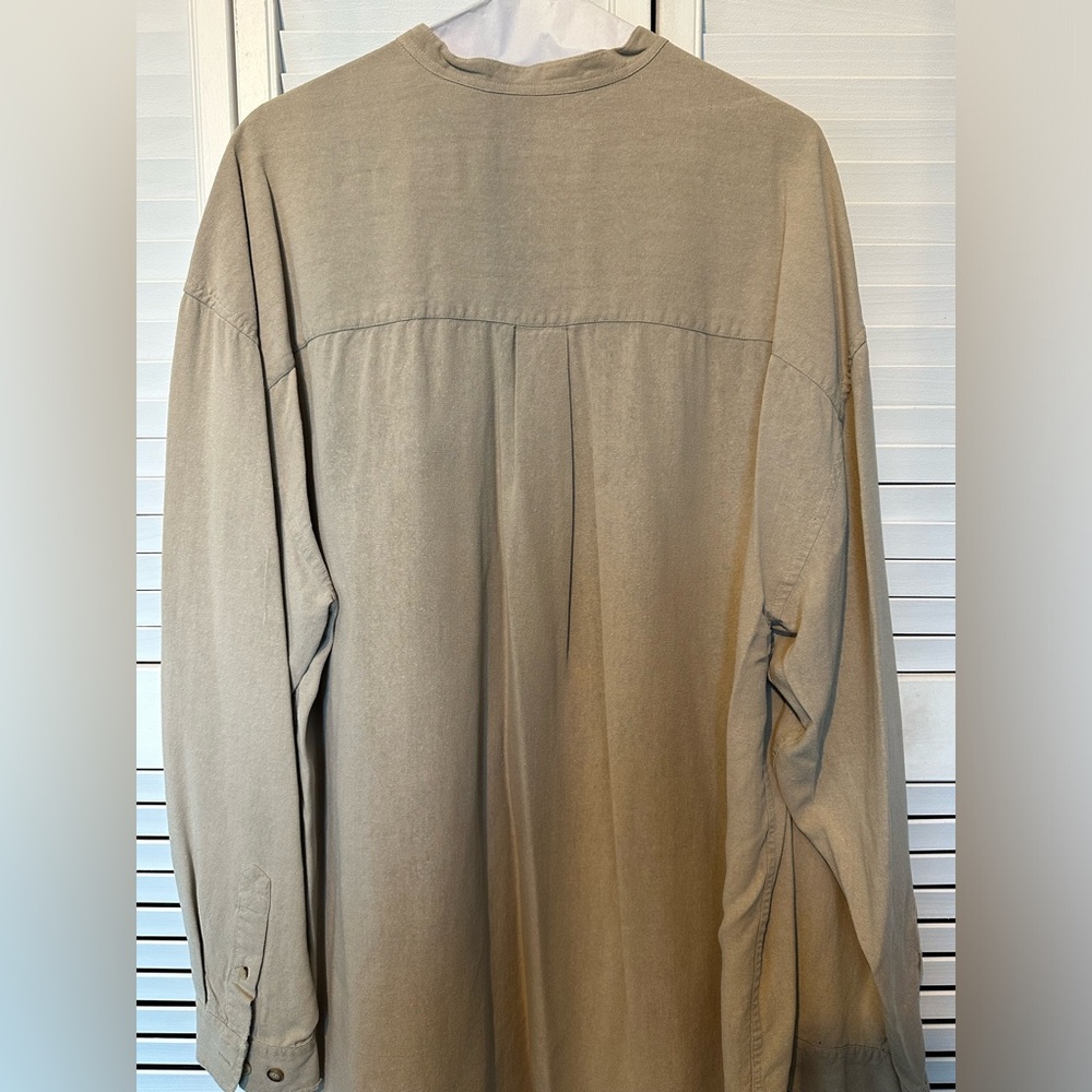 Structure Solid Tan Long Sleeve Mandarin Collar B… - image 5